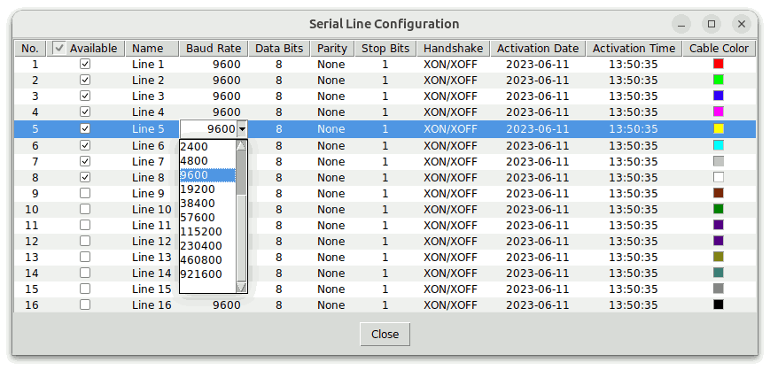 Serial Line Configuration